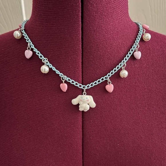 Cinnamoroll Blue Heart Pearl Necklace - Picture 3 of 3